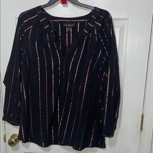 Lane Bryant Blue Buttoned Relaxed Blouse